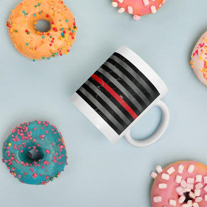 Red Line Crackle Coffee Mug