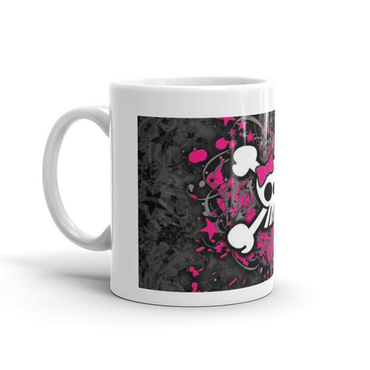 Skull n Bones Pink Bow Mug - Let's Print Big
