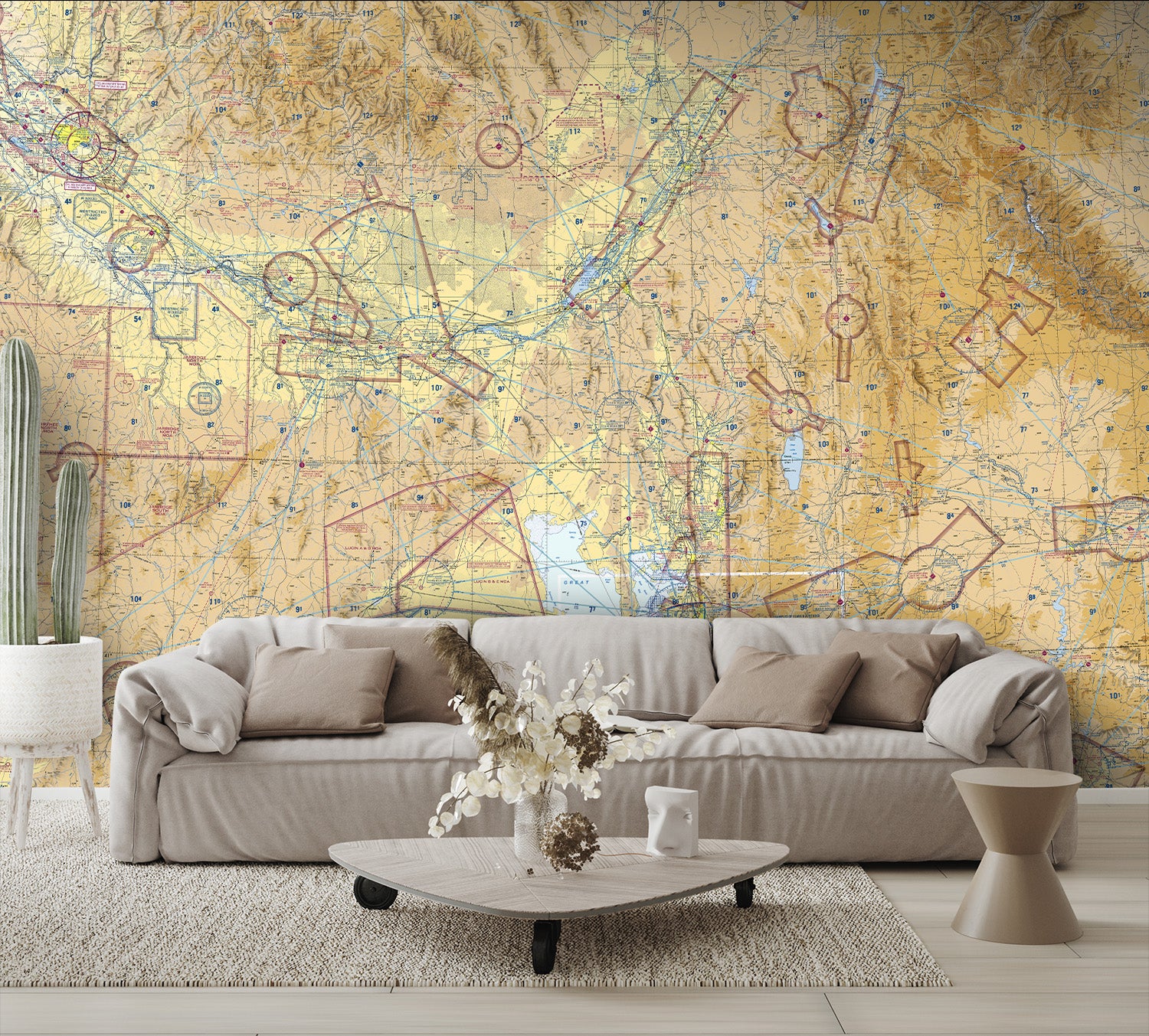 Aeronautical Chart Salt Lake City Wall Mural