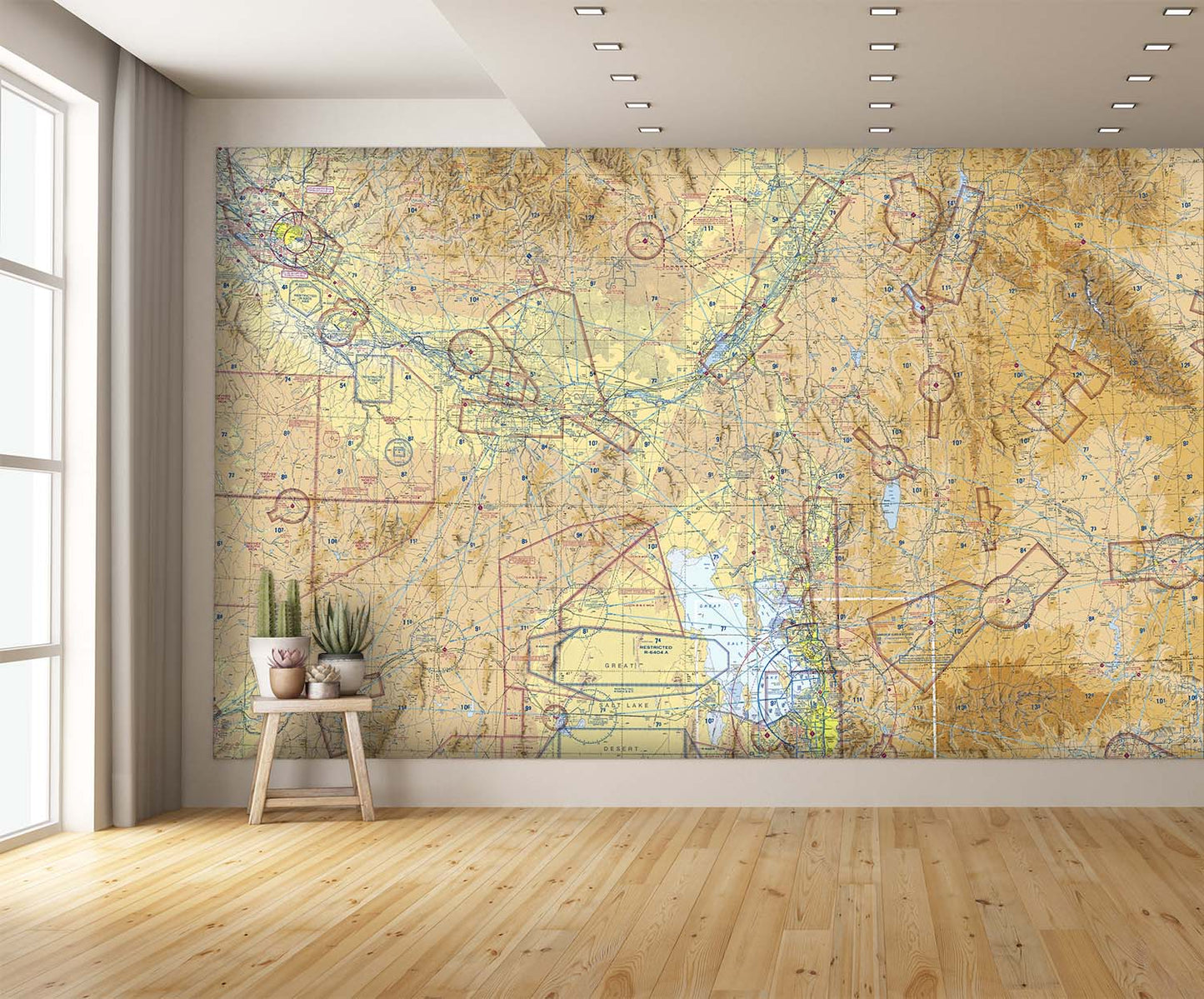 Aeronautical Chart Salt Lake City Wall Mural