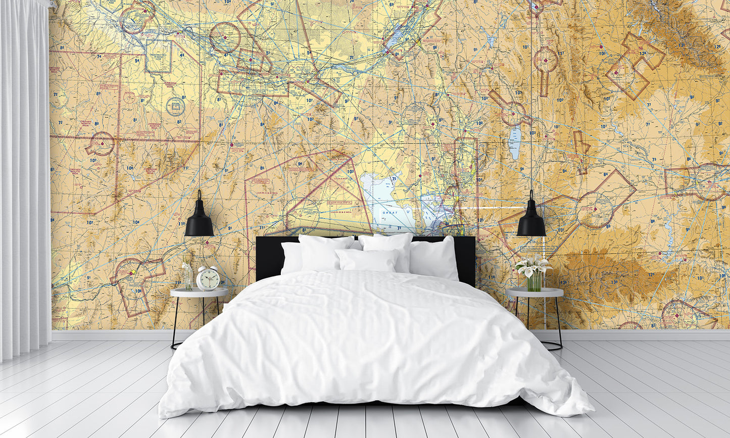 Aeronautical Chart Salt Lake City Wall Mural