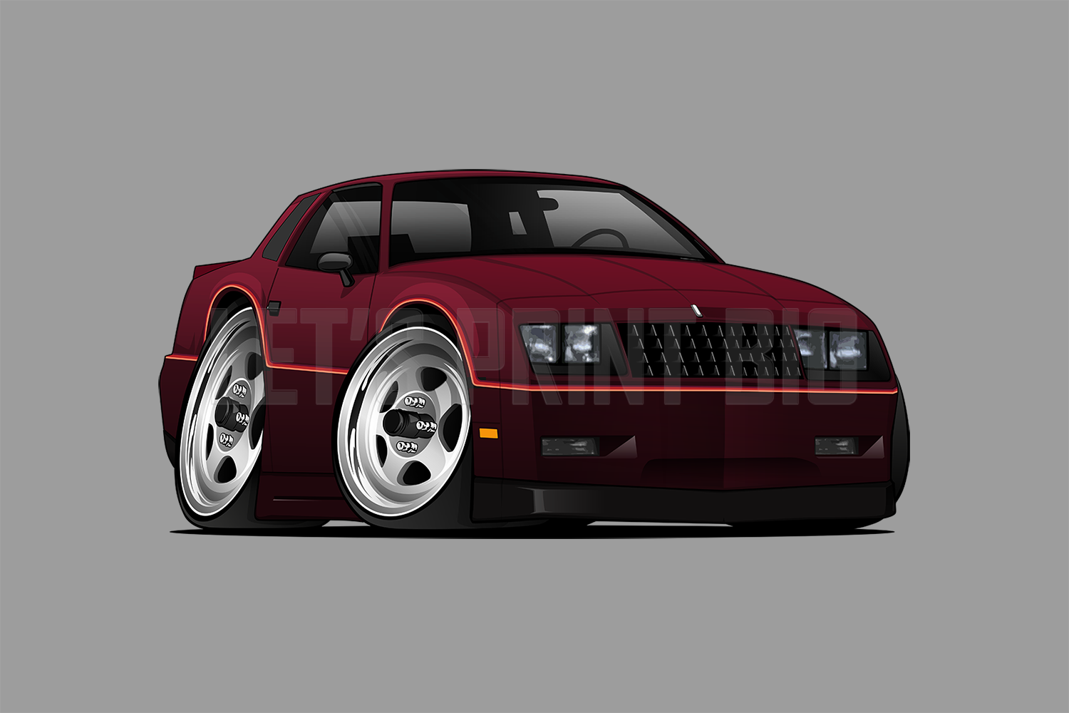 Car Art Burgundy Monte Carlo SS Wall Decal