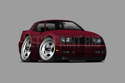 Car Art Burgundy Monte Carlo SS Wall Decal