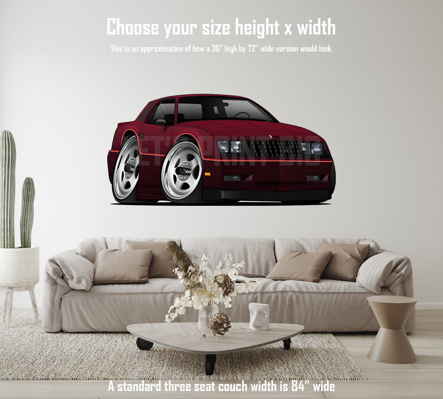 Car Art Burgundy Monte Carlo SS Wall Decal