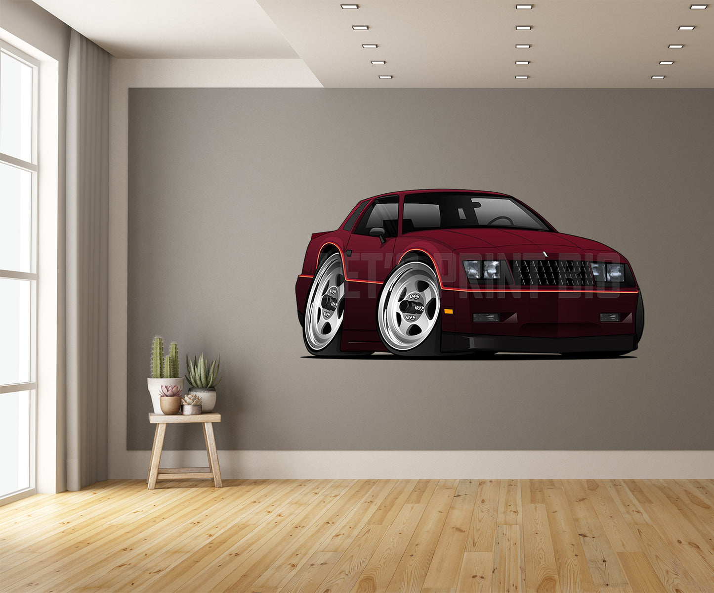 Car Art Burgundy Monte Carlo SS Wall Decal