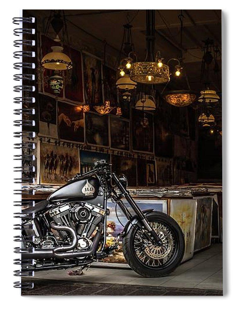 Motorcycle Painting - Spiral Notebook