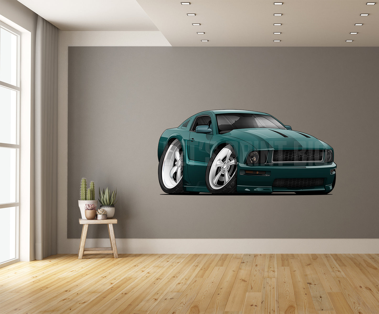 2008 Mustang Car Art Cartoon Wall Decal