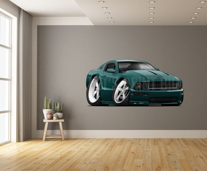 2008 Mustang Car Art Cartoon Wall Decal