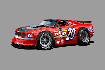 Mustang Race Car Muscle Car Art Wall Decal