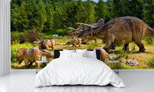 Natural-Sized Dinosaurs in Jurassic Park Wall Mural
