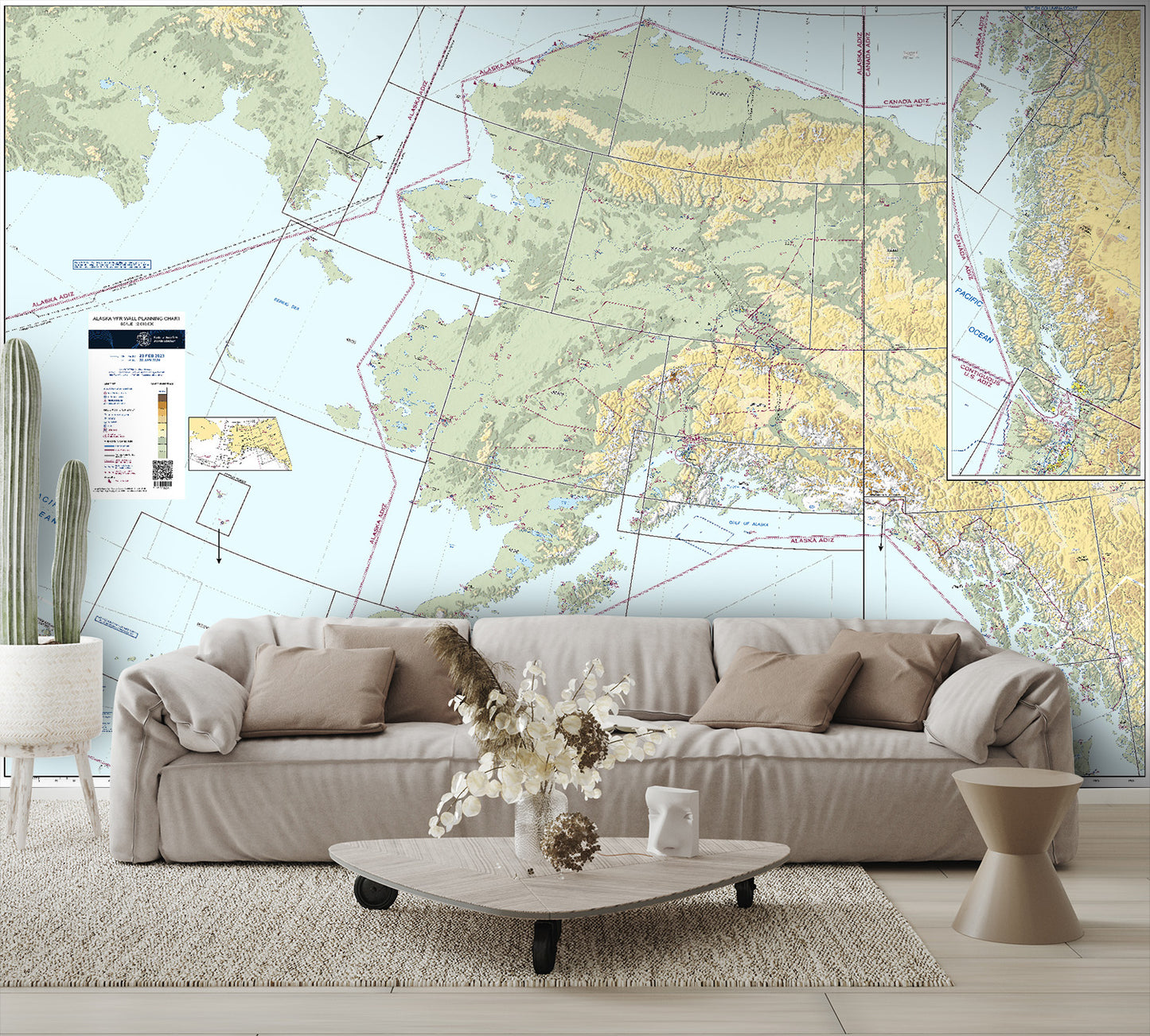 Aeronautical VFR Planning Chart Alaska Wall Mural