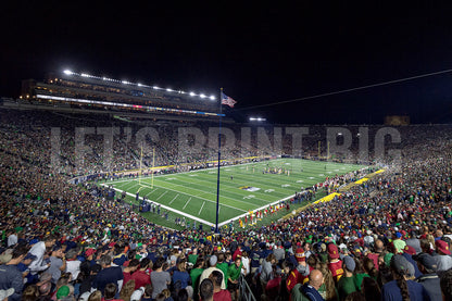 Notre Dame Football Stadium at Night Wall Mural