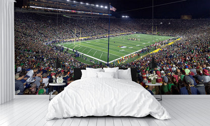 Notre Dame Football Stadium at Night Wall Mural
