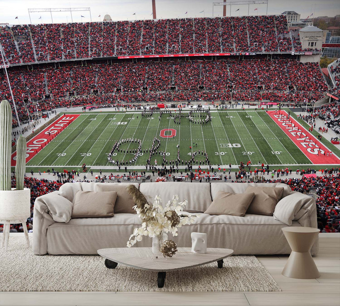 The Ohio State Buckeyes Wall Art, Ohio Stadium Art Print, Fan Gift