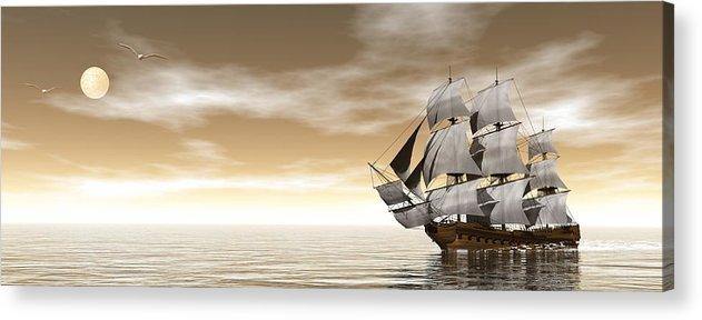 Old Merchant Ship - 3d Render - Acrylic Print