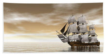 Old Merchant Ship - 3d Render - Beach Towel