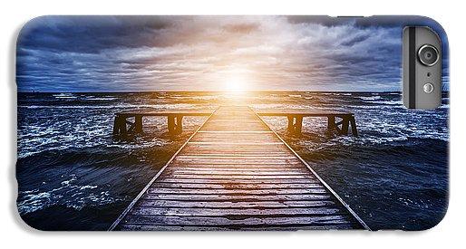 Old Wooden Jetty During Storm On The Ocean. Abstract Light - Phone Case