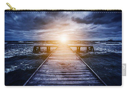 Old Wooden Jetty During Storm On The Ocean. Abstract Light - Carry-All Pouch
