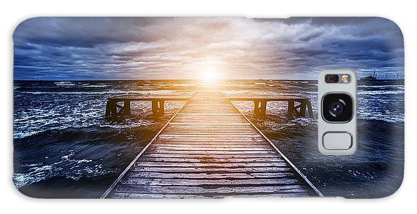 Old Wooden Jetty During Storm On The Ocean. Abstract Light - Phone Case