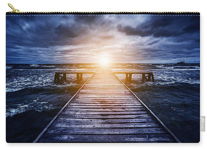 Old Wooden Jetty During Storm On The Ocean. Abstract Light - Carry-All Pouch