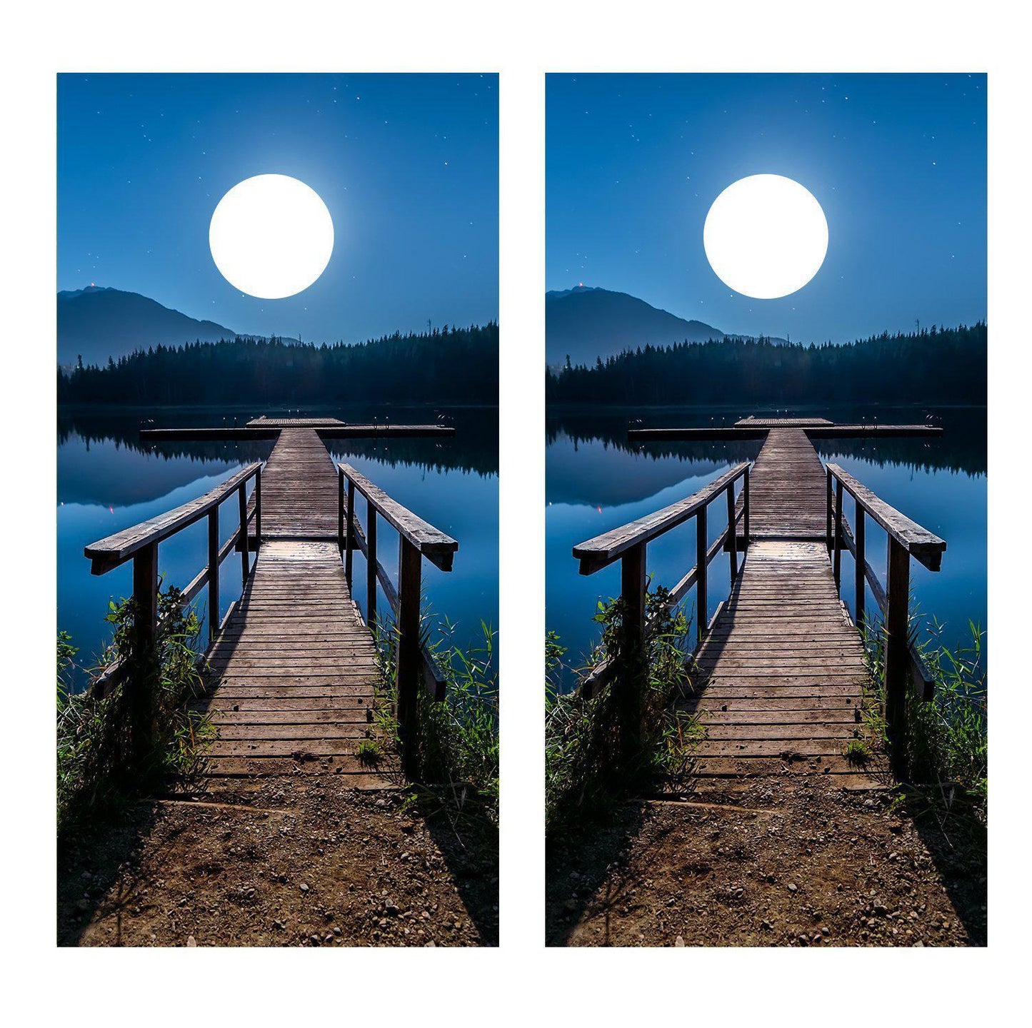 Bridge Boat Pier Corn Hole Decal Wrap