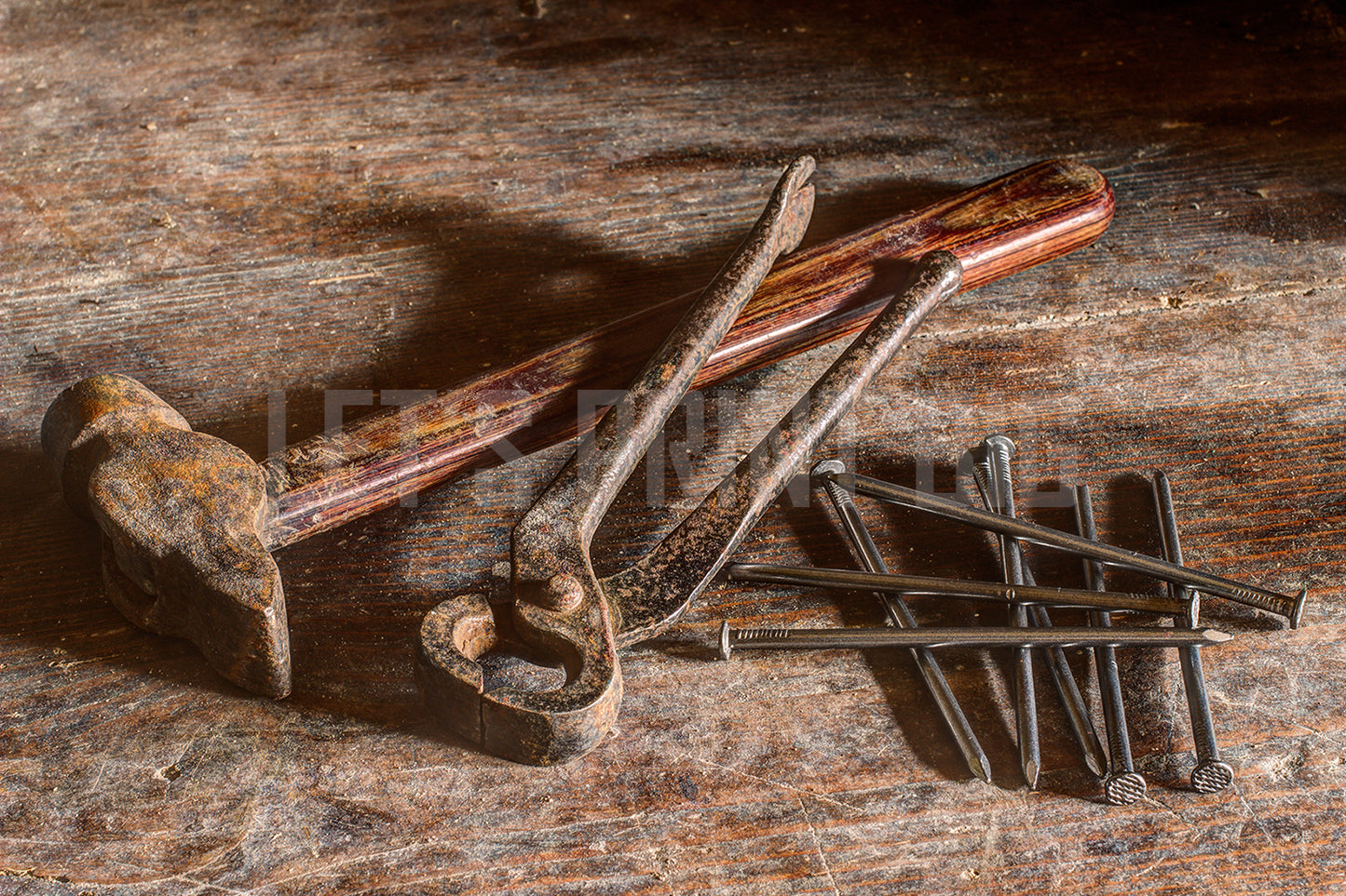 Old Rustic Tools Mural Wallpaper