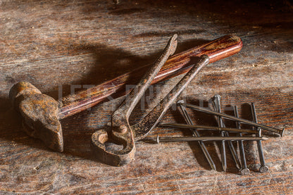 Old Rustic Tools Mural Wallpaper