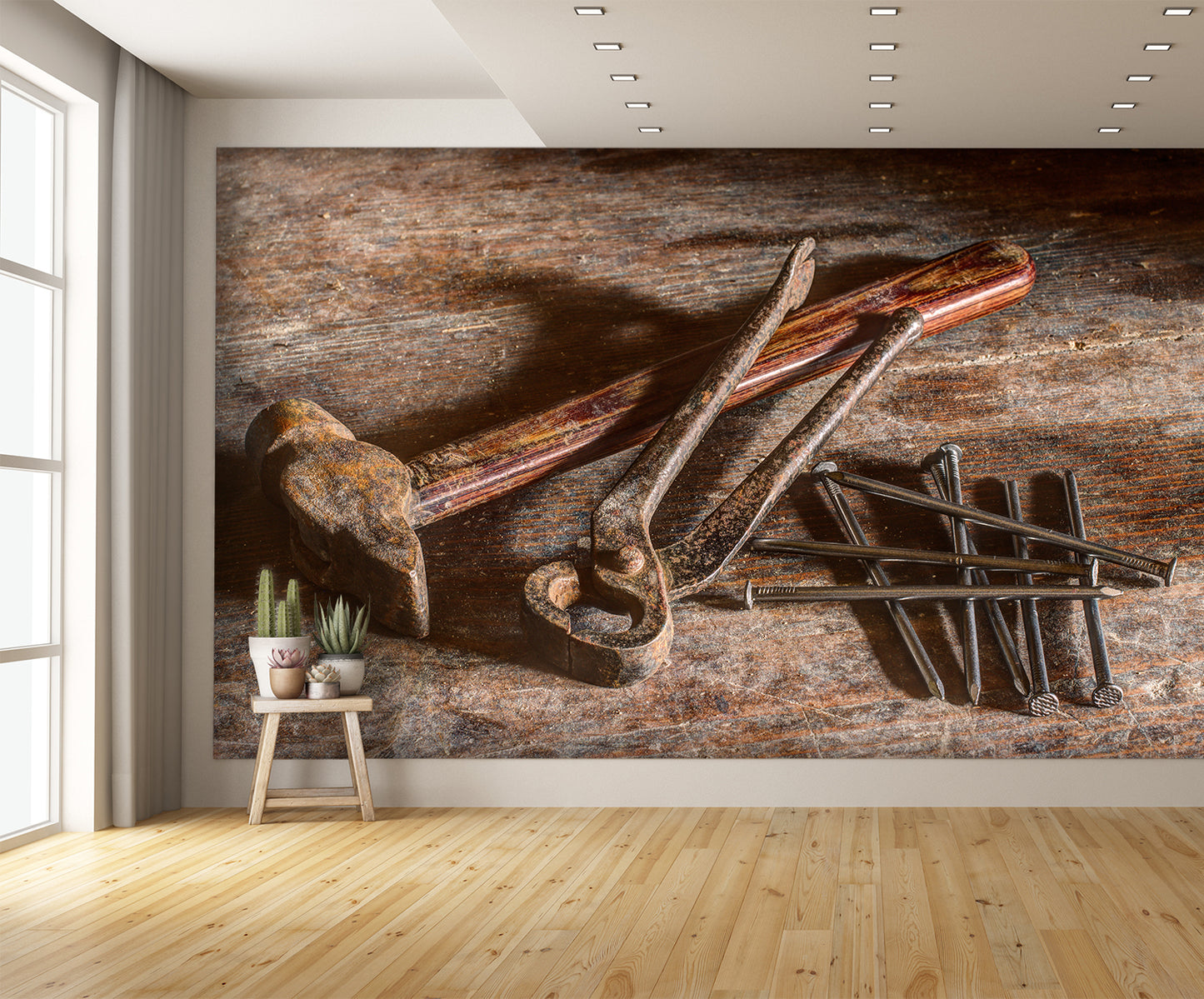Old Rustic Tools Mural Wallpaper