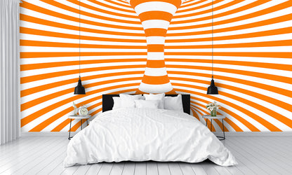 Orus 3D Optical Illusion Hypnotic Tube Vertical Wall Mural
