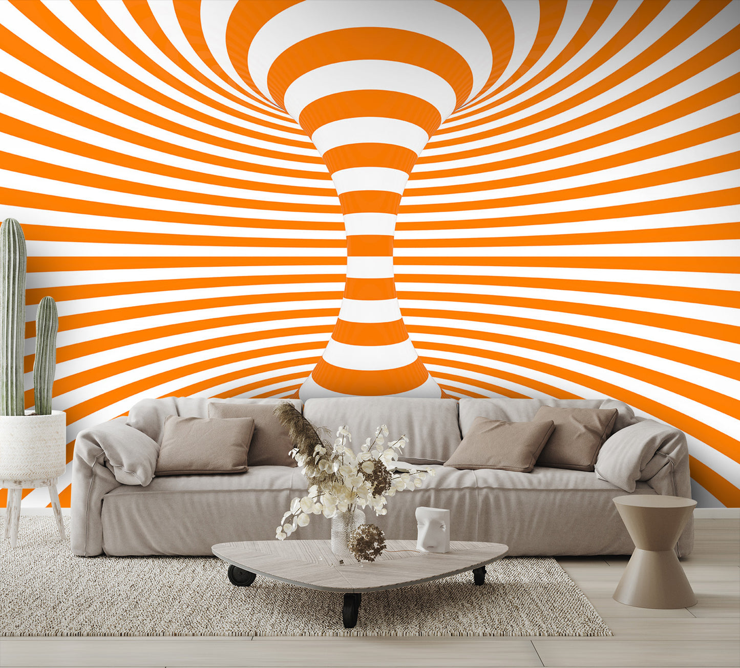Orus 3D Optical Illusion Hypnotic Tube Vertical Wall Mural