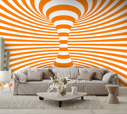 Orus 3D Optical Illusion Hypnotic Tube Vertical Wall Mural