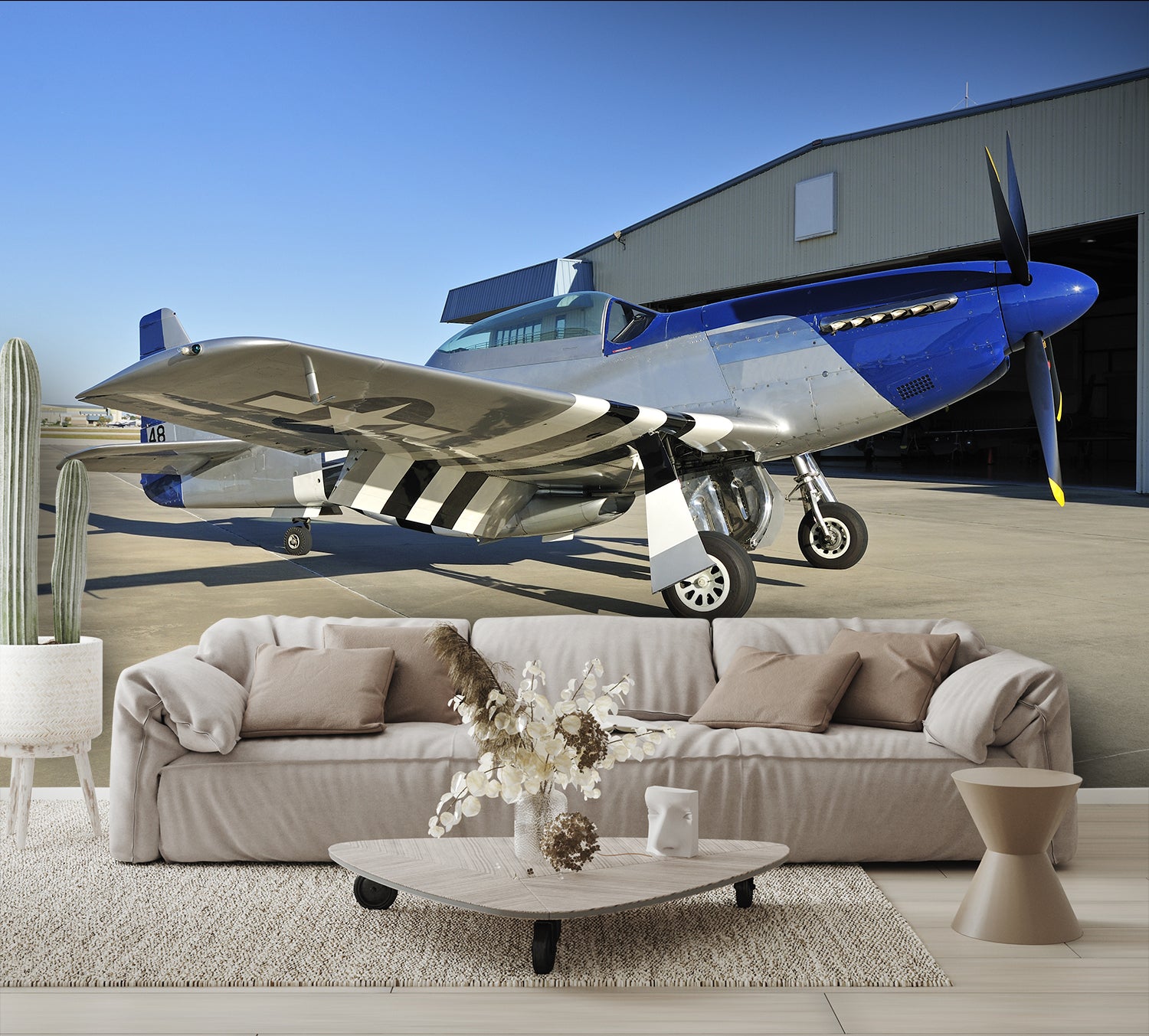 P51 MUSTANG Wallpaper Warplane Aviation Military Mural