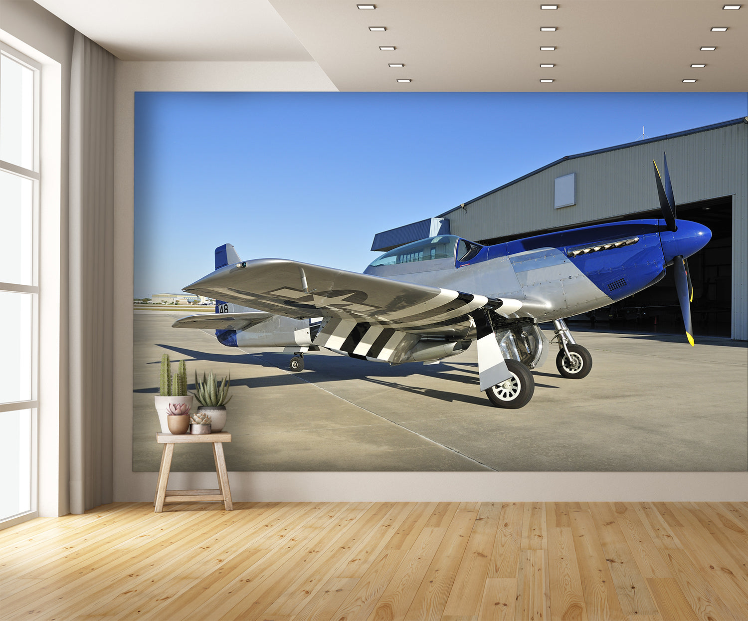 P51 MUSTANG Wallpaper Warplane Aviation Military Mural