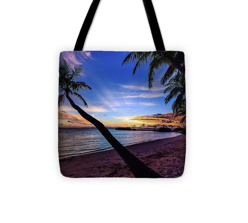 Palm Trees Beach Sunset - Tote Bag