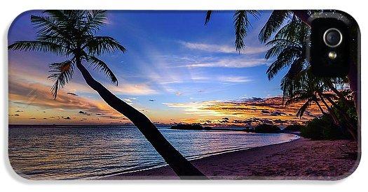 Palm Trees Beach Sunset - Phone Case
