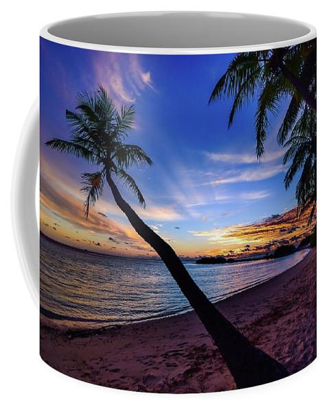 Palm Trees Beach Sunset - Coffee Mug