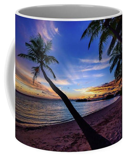 Palm Trees Beach Sunset - Coffee Mug