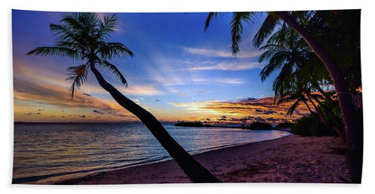 Palm Trees Beach Sunset - Bath Towel