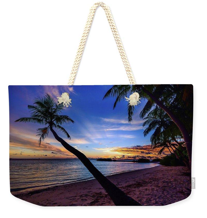 Palm Trees Beach Sunset - Weekender Tote Bag