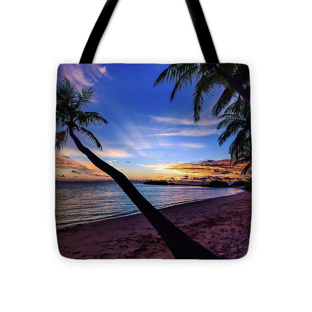 Palm Trees Beach Sunset - Tote Bag
