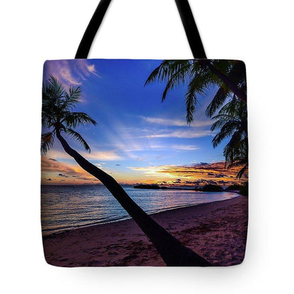 Palm Trees Beach Sunset - Tote Bag