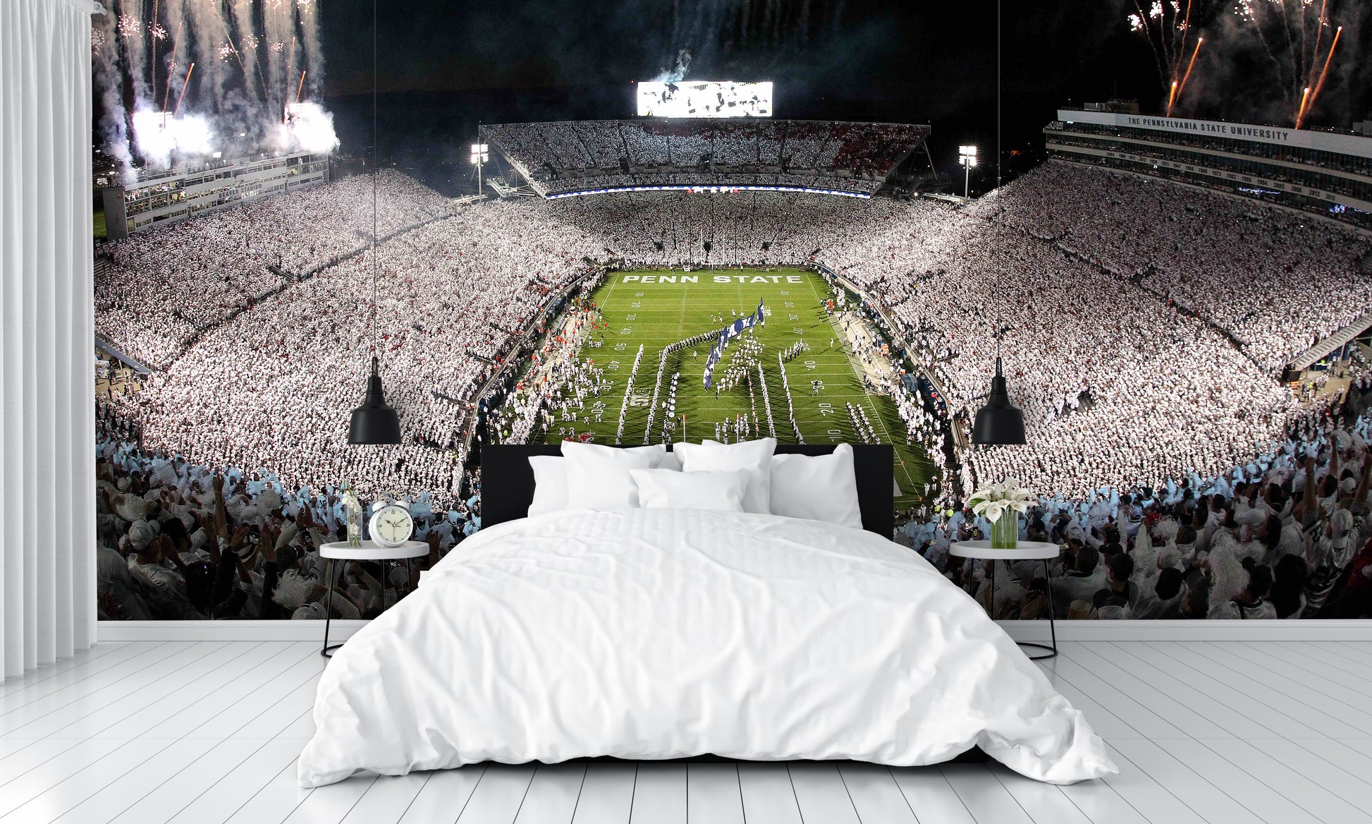 Penn State Wall Art Beaver Football Stadium White Out Mural bedroom