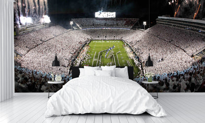 Penn State Wall Art Beaver Football Stadium White Out Mural bedroom