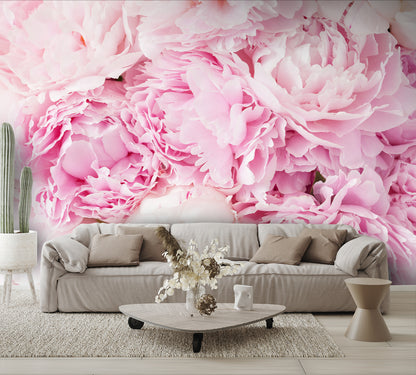 Pink Peony Flower Custom Designed Wallpaper