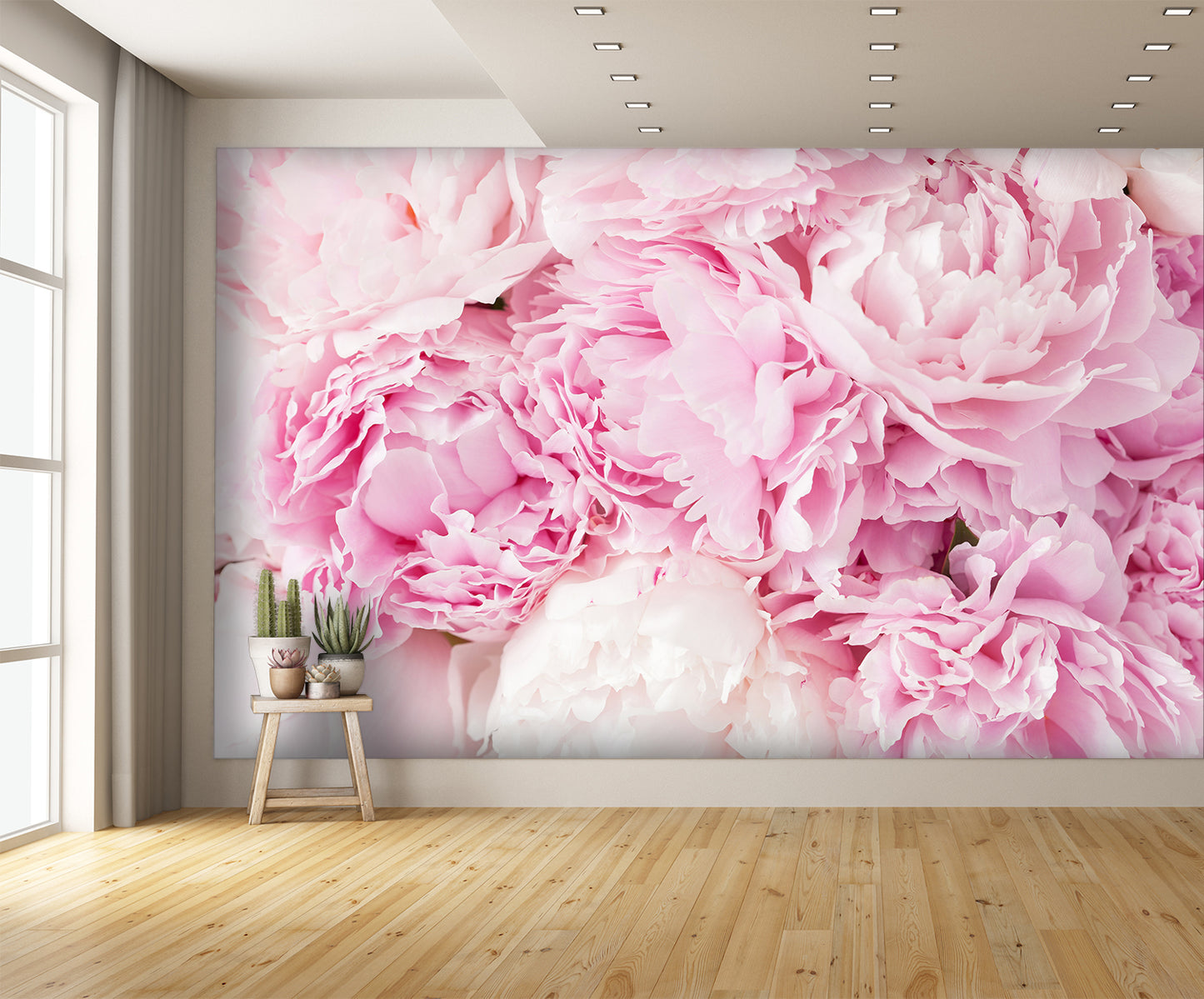 Pink Peony Flower Custom Designed Wallpaper