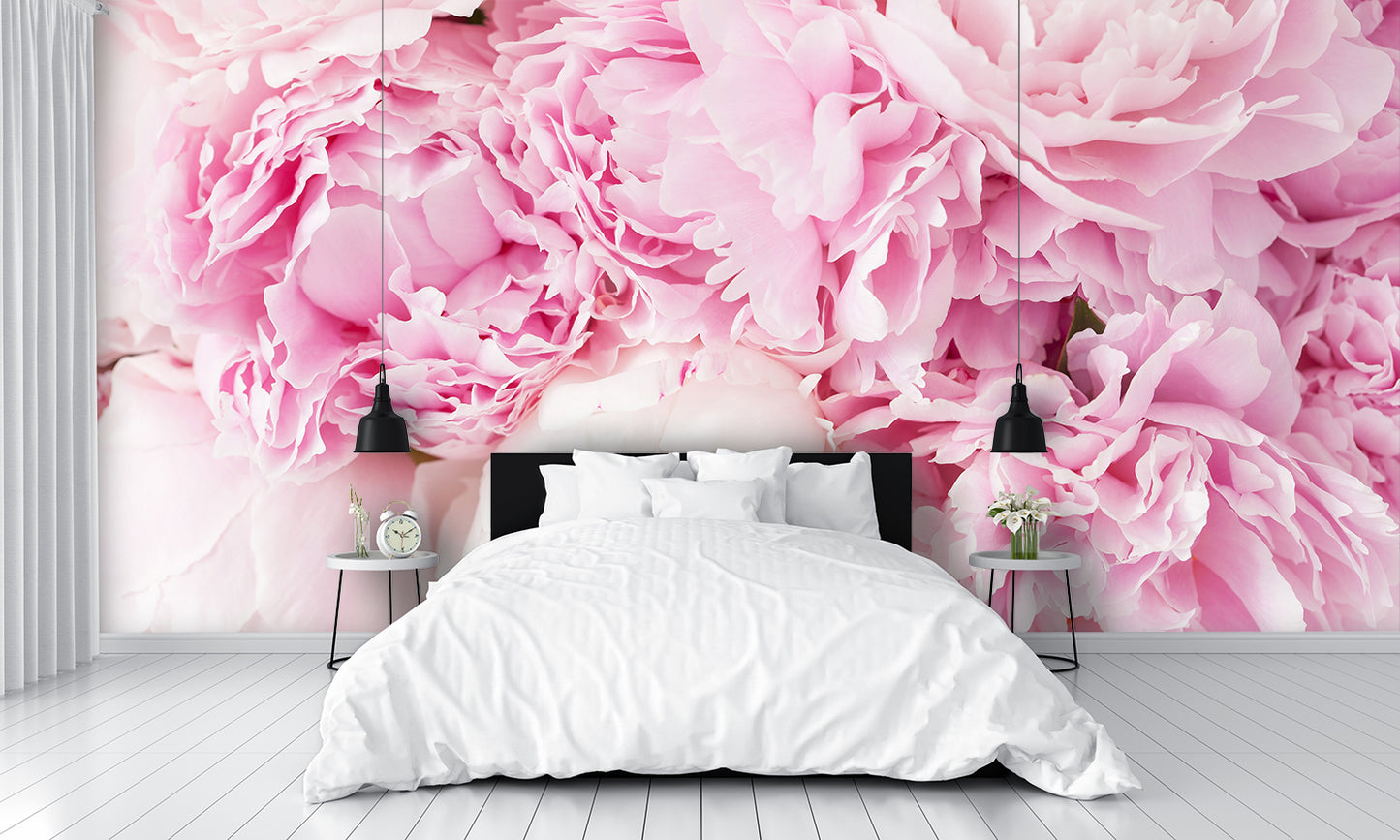 Pink Peony Flower Custom Designed Wallpaper