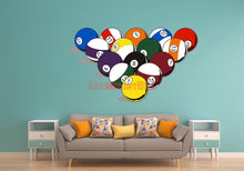 POOL BALLS WALL DECAL REMOVABLE REPOSITIONABLE FATHEAD STYLE - Let's Print Big