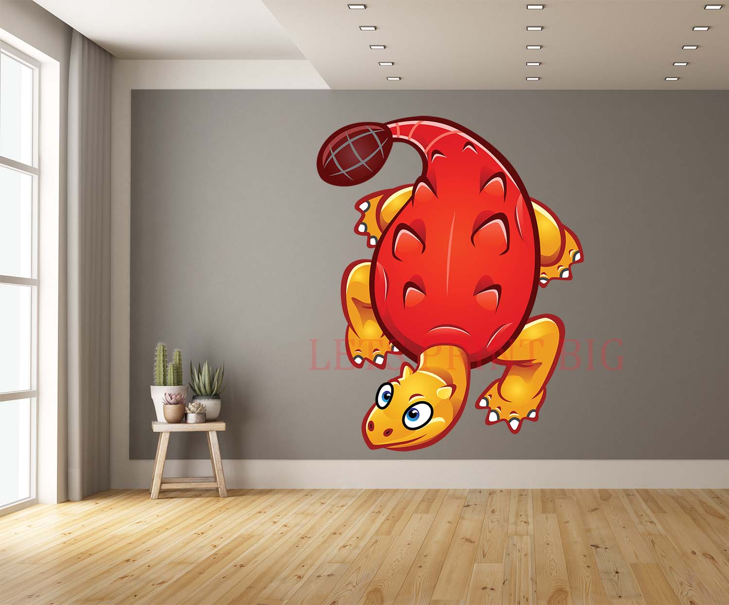 Prehistoric Turtle Cartoon Wall Art Decal