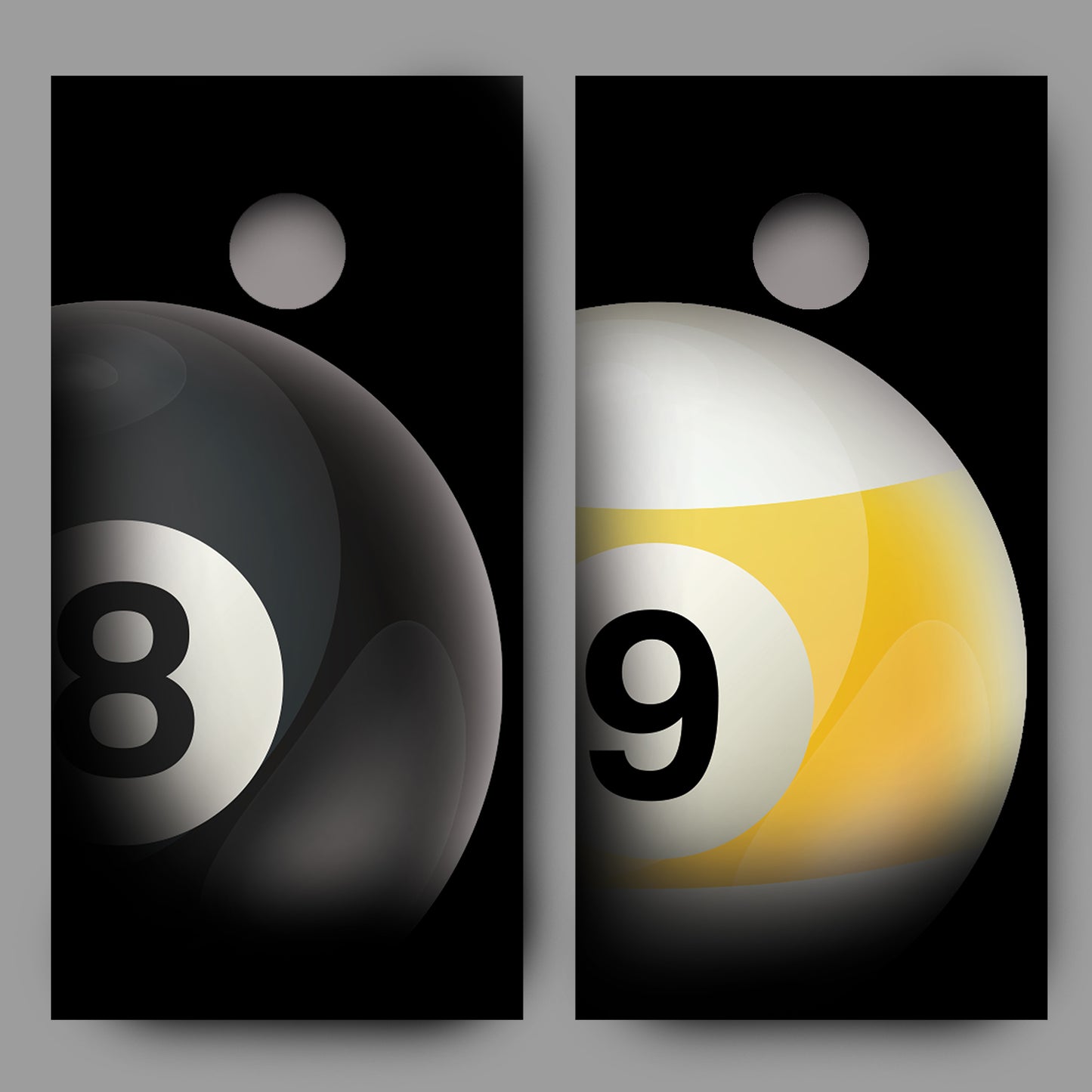 Pool Balls 8 and 9 Combo Corn Hole Board Decal Wrap