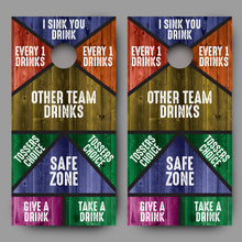 Wood Design Drinking Cornhole Wraps Game Cornhole Decal set
